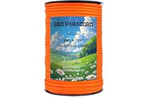 Kimaru 9 Strand 550 Strong Paracord 328 Feet (100 Meters) 4mm Rope for Camping, Tent Fixing Rope, Outdoor Survival Cord (Oran