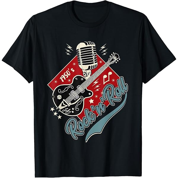 T-shirt Rockabilly Fruit Of The Loom - Crazy Rhythm - Coton Marron - Homme