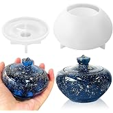 RESINWORLD 3.3'' Trinket Pot and Lid Silicone Mold, Cute Storage Jar Mold for Epoxy Resin, Clay, Plaster
