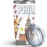 Pininerr City Travel Mug for City Lover,20oz Double Wall Tumbler Vacuum Insulated Stainless Steel Coffee Cups (Philadelphia)