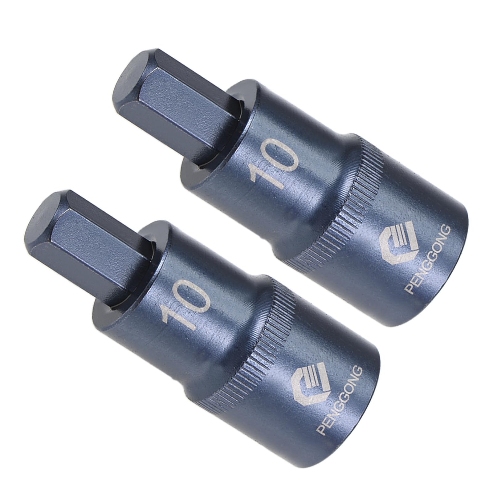 CoCud Hex Bit Socket, H10 Bit 1/2" Drive 2" Length, Star S2 Alloy Steel Cr-V Socket Blue - (Applications: for Fastener Application), 2-Pieces