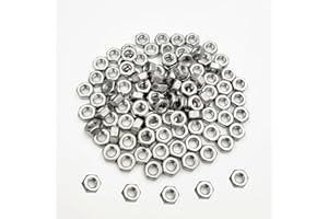 TOM'S WORLD 100Pcs M4-0.7 Hex Nut Stainless Steel 304(18-8) Metric Hexagon Nut for Bolts, Bright Finish, Full Thread (M4)