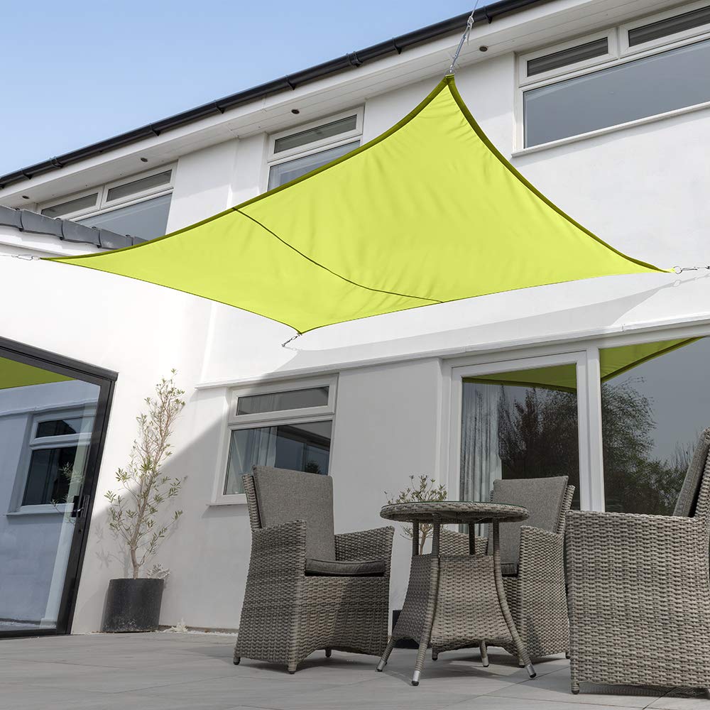 Kookaburra Waterproof Garden Sun Shade Sail Canopy in Lime 98% UV Block (3m x 2m Rectangle)