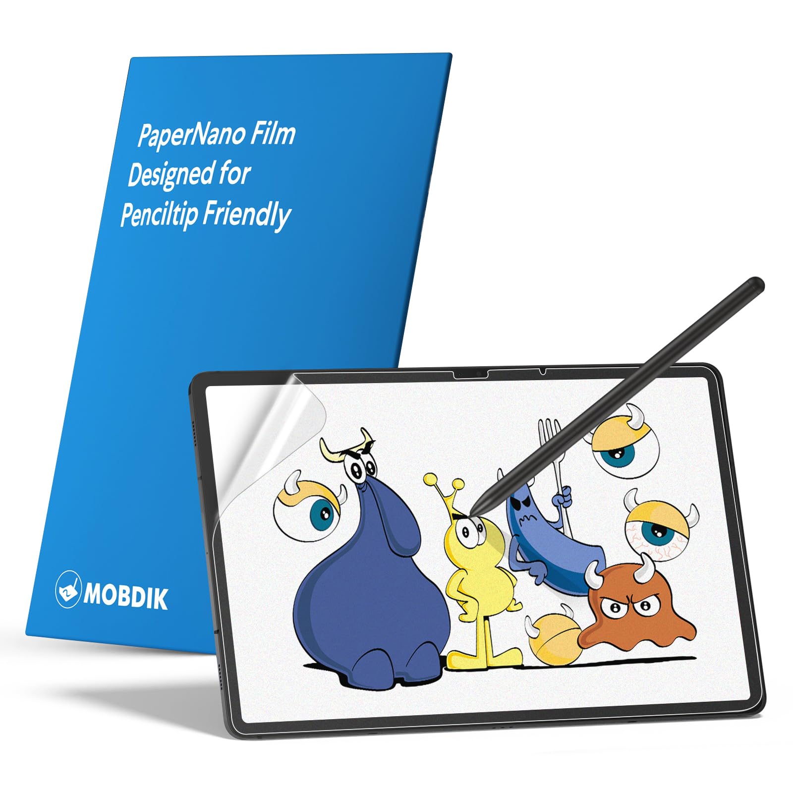 Photo 1 of MOBDIK 2 PACK Paper Screen Protector Compatible with Samsung Galaxy Tab S11 / S10 Lite / S10 FE / S9 / S9 FE / S8 / S7 11 inch, Anti Glare, Touch Sensitivity, with Easy Installation Kit, Like Writing on Paper