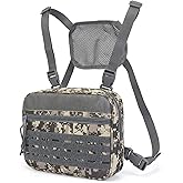 SMONT Tactical Molle Admin Pouch Detachable Magazine Pouches Plate Carrier Accessory Chest Bag for Men