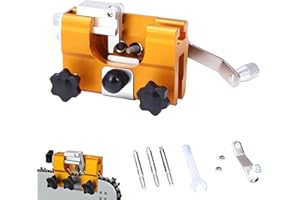 Klampero Chainsaw Sharpener Kit, Portable Hand Crank Chain Saw Sharpening Tool, Universal Jig with Precision Guide for 8‑22” 