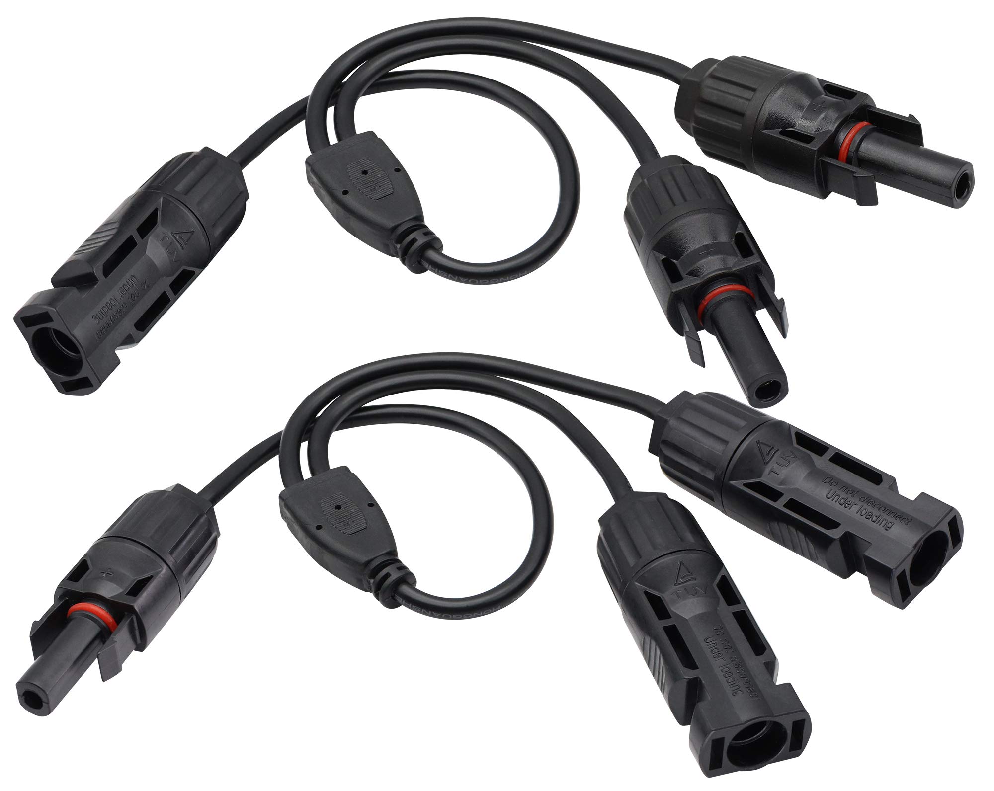 zdyCGTime Solar Connectors Y Branch Parallel Adapter Cable Connector,FFM MMF PV Wire T Splitter photovoltaic connector,Y Branch 1 to 2 3-Way Connector Splitter Combiner.(1Pairs)