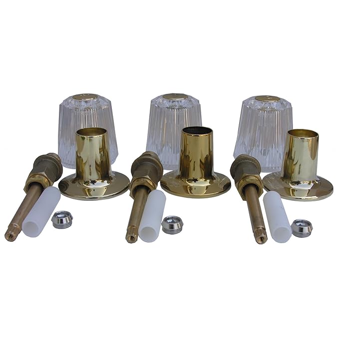 LASCO 019459 Price Pfister Windsor Series 3 Valve Tub and Shower Trim Set Plastic Handles