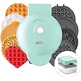 DASH Multimaker Mini System - Waffle Maker with Six 4” Removable Plates & Storage Case: Waffle Iron & Griddle, 4-in-1 Mini Wa