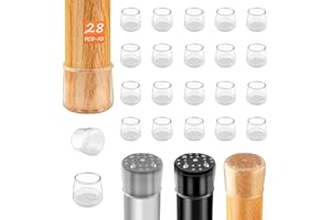 BAIPOK 28pcs Round Chair Leg Sliders for Carpet, Chair Glides Carpet Sliders, Chair Leg Floor Protectors Chair Leg Covers, Furniture Pads Sliders, Slide Effortlessly, Clear, X-Small