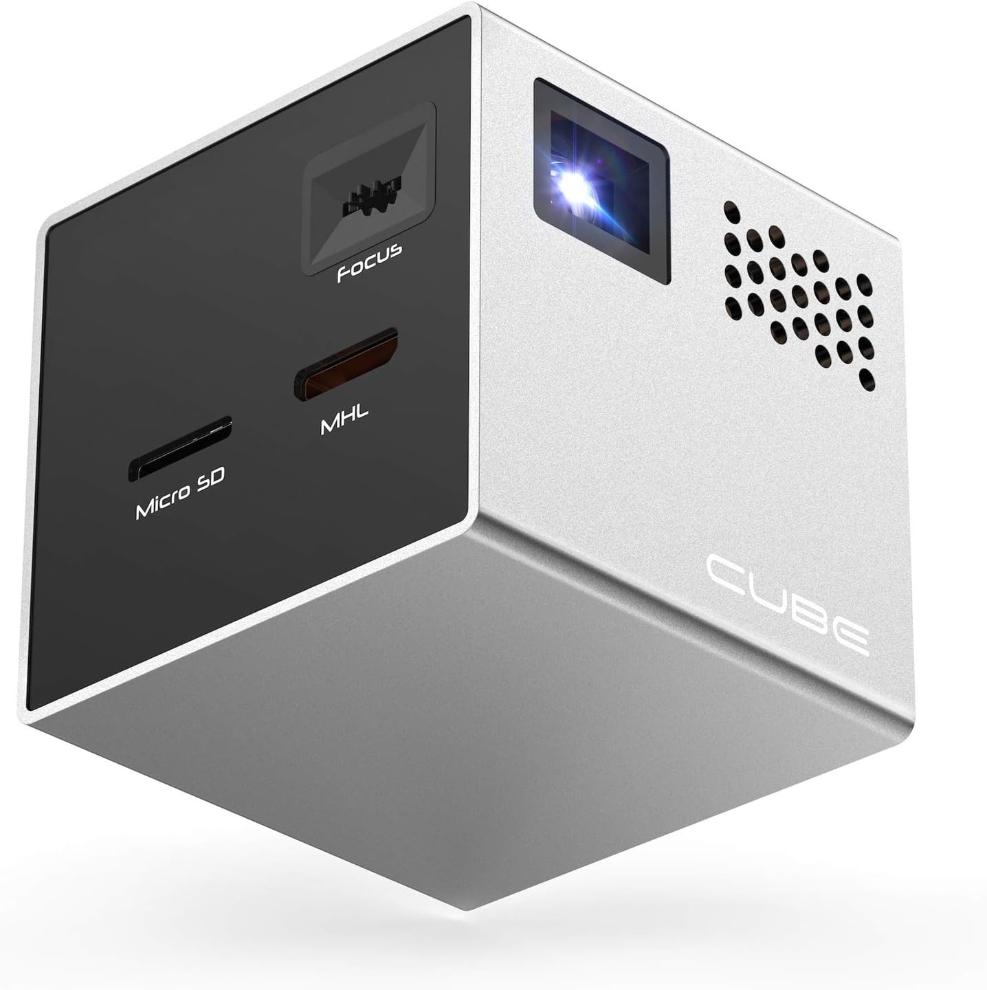 RIF6 Cube, mobiler LED-Projektor, 854 x 480 Pixel, 50 Lumen, microSD, MHL, HDMI