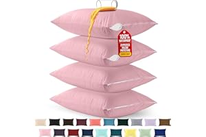 Utopia Bedding 4 Pack Waterproof Pillow Protectors with Zipper Queen Size (Pink), Bed Bug and Dust Mite Proof Pillow case Cov