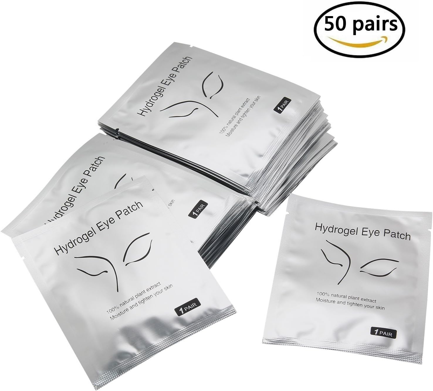 Caylana 50 Pairs Set Lint Free Under Eye Pads Eye Gel Patches Lash Eyelash Extension Paper Patches Eye Tips Sticker Wraps New Paper Patches Eyelash Make Up Tools