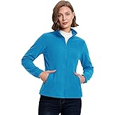 33,000ft Women's Zip Up Fleece Jacket, Long Sleeve Warm Soft Polar Lightweight Coat with Pockets for Winter
