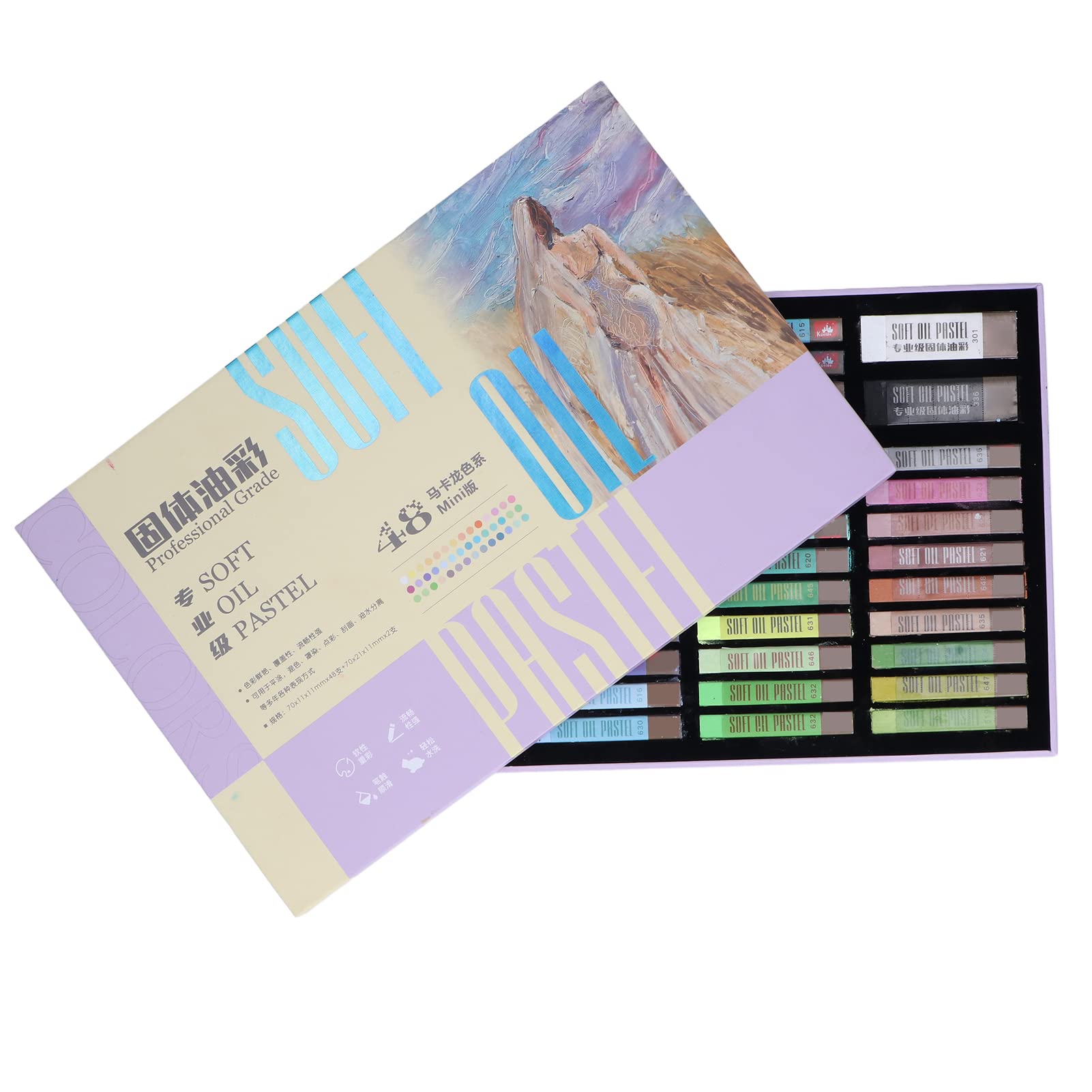50Pcs Oil Pastels Set Soft Drawing Oil Pastels Vivid Colors Glossy Uniform Oil Pastels for Graffitifor Graffiti