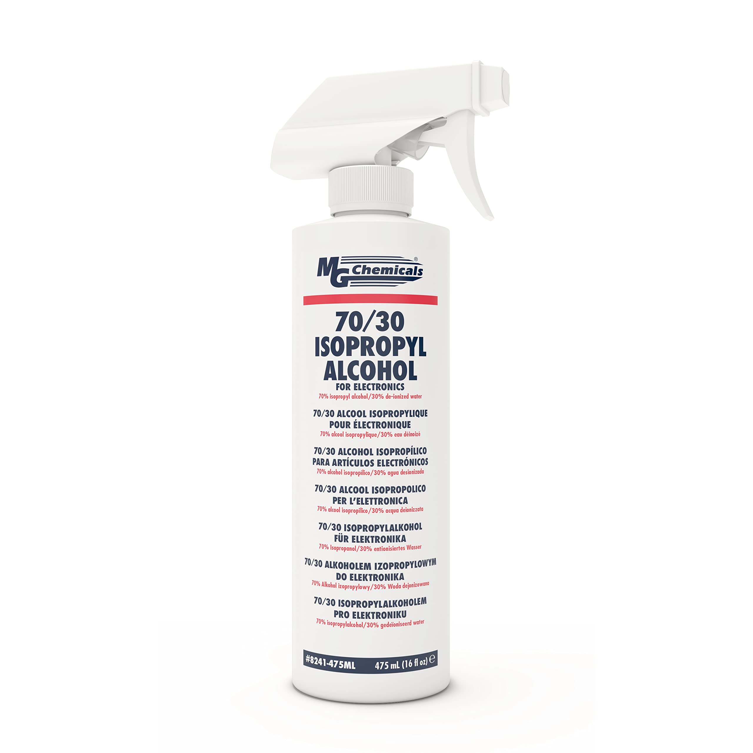 MG Chemicals 70/30 Isopropyl Alcohol for Electronics, 475mL Spray Bottle