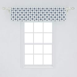 Ambesonne Dutch Window Valance, Blooming Floral