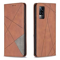 nincyee Flip Case for Vivo V21E 5G,Rhombus Pattern