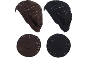 BE YOUR OWN STYLE BYOS Chic Soft Knit Airy Cutout Lightweight Slouchy Crochet Beret Beanie Hat