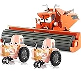 GIMJEO 3PCs Cars Movie Toys Frank Harvester & Two Tractors Diecast Toy Cars 1:55 Loose Kids Toys Vehicles McQueen Car for Kid