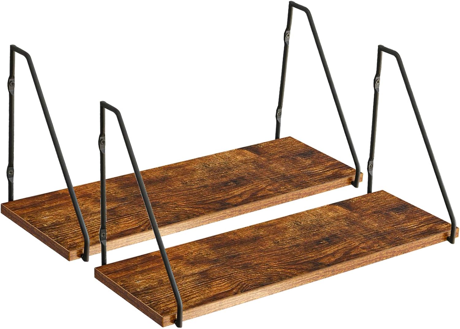 IBUYKE Rustic Floating Shelves Set of 2, Wall Mounted Book Shelf, Metal