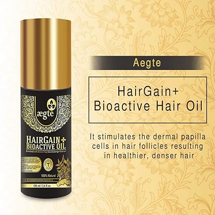Aegte HairGain+ Bioactive Hair Oil Enriched with Active Holy Basil & Ginger for Healthy Hair 100ml