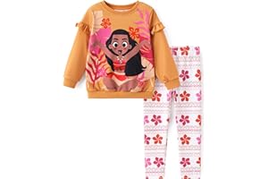 Disney Frozen Minnie Mouse Stitch Princess Fall Toddler Girl Outfit 2 Piece Girl Clothes Long Sleeve Sweatshirt and Leggings