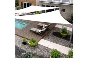 SHADEWIZ Triangle 32' x 32' x 32' White Sun Shade Sail Canopy Awning for Patio Backyard Lawn Garden Outdoor Activities Grade UV Block Mesh Netting, We Can Make Custom Sizes
