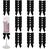 100 PCS Satin Ribbon Black Bow Decor, 2.5-inch Prefabricated Black Twisted Bow Used for Gift Packaging, Used for Gift Packages Wedding Decorations