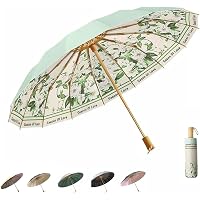 RainCaper Auto Open/Close Travel Umbrella - 43" Windproof, Van Gogh Almond Blossom Art, With Sleeve