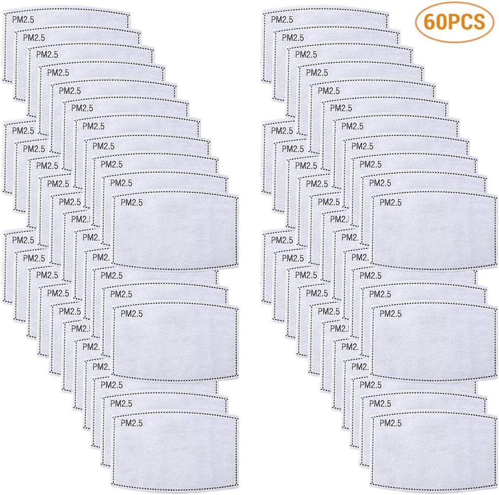 Sttoce 60 PCS N95 activated carbon mask, 5-layer protective filter, dustproof and anti-fog isolation mask, disposable outdoor activity mask