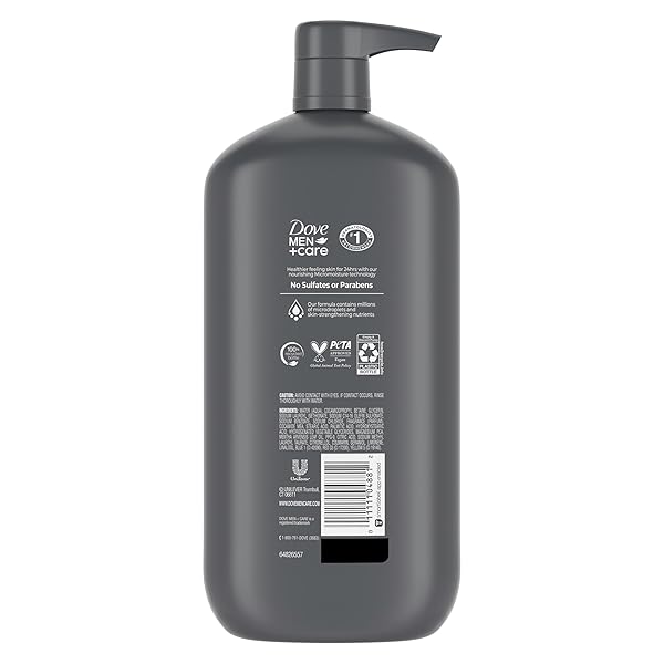 DOVE MEN + CARE BODY AND FACE WASH INVIGORATING REVIVE 3N1 WITH TEA TREE OIL, WITH 24-HOUR NOURISHING MICROMOISTURE TECHNOLOGY, 30 OZ