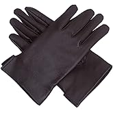 Soft Genuine Leather Women Dress Gloves (Medium, Brown)