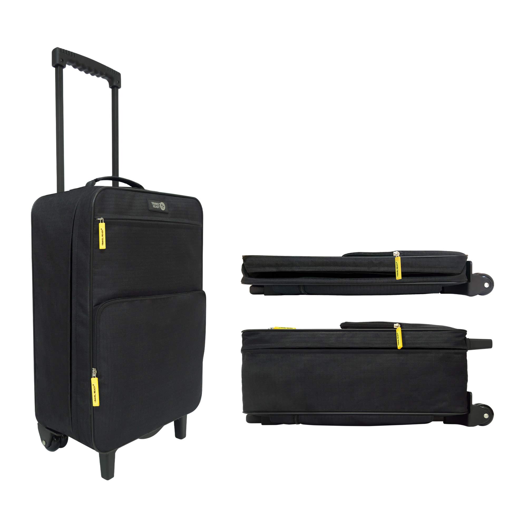 Travel Ready 2 Wheel Collapsible Carry On Cabin Luggage Suitcase