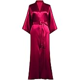 PRODESIGN Satin Kimono Robe Women Long Silky Kimono Bathrobe Sleepwear Wedding Bridesmaid Robe