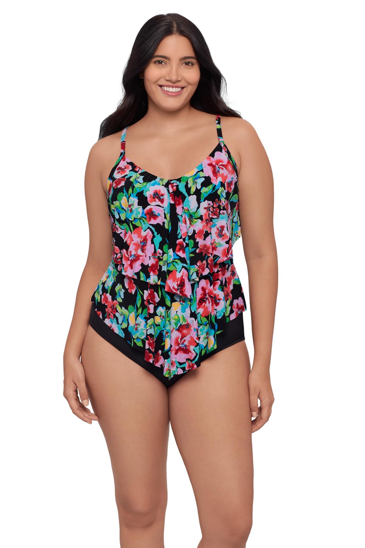 Photo 1 of ** UNKNOWN SIZE***TrimShaper Women's Ronnie Swim Tankini Top, Blooming Beauty