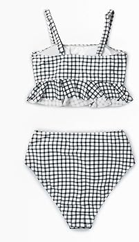 red and white gingham swimsuit
