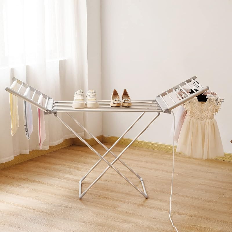 Rainberg Electric Heated Clothes Dryer - 18 Rails & Foldable Design