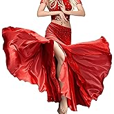 Women's Chiffon Split Swing Long Belly Dancing Skirt for Tribal Belly Dance Skirt
