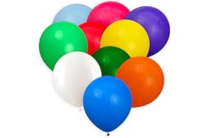 HAMPTON DISTRIBUTION Balloons Assorted Colors, 50 Pack, 12 Inch Rainbow Balloons, 10 Color Balloon Pack For Birthdays, Weddings, Baby Showers, Holidays, Colorful Party Balloons Decorations