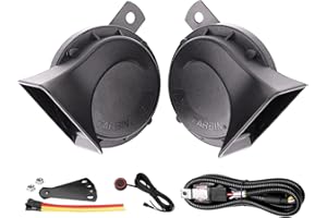 AOLIHAN Air Horn for Truck,Super Loud Train Horn,12V Waterproof Electric Snail Horn,Horn for Car,Motorcycle, Truck,Train(blac