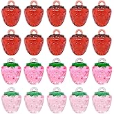 Honbay 40PCS Cute Sweet Strawberry Resin Charms Pendant Fruit Food Tiny Pendants 3D Strawberry Pendants Bead Charms for Keychains Earrings Bracelets Necklaces Jewelry Making Crafts