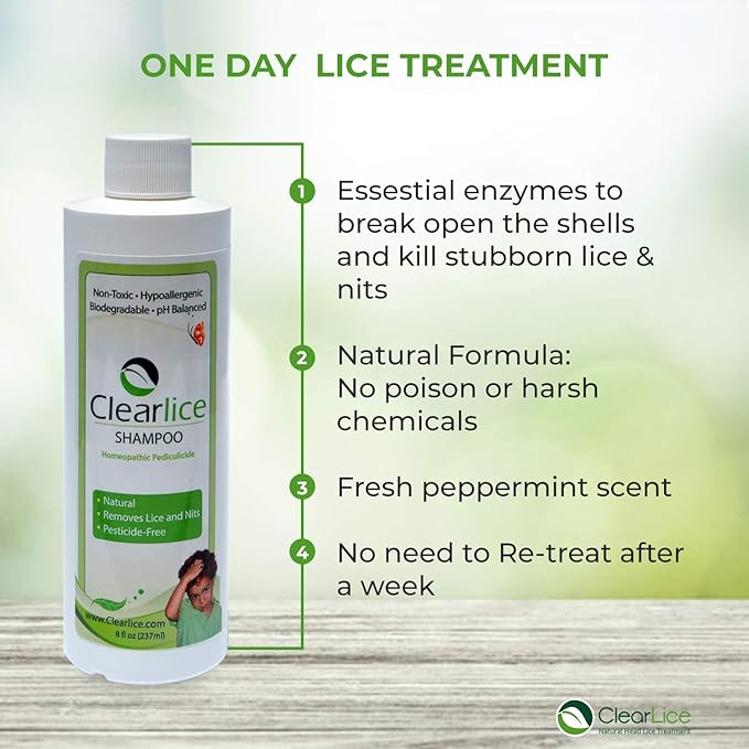 Amazon Com Clearlice Head Lice Treatment Shampoo Natural And