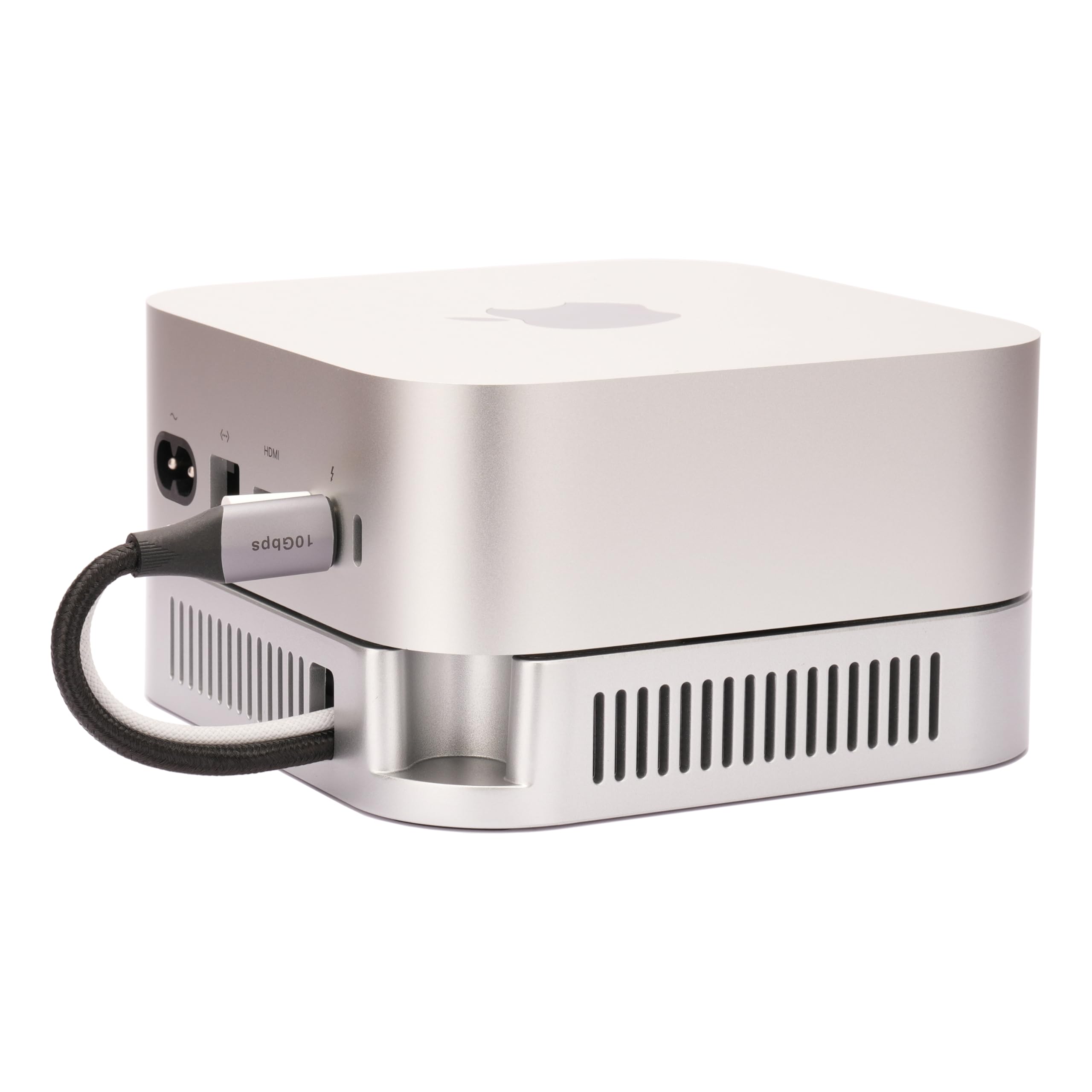 Psitek M4 M5 Mac mini Stand, Silber Halterung für Mac mini 2024-2026 mit Belüftung, Wärmeableitung, Kühlung, Schreibtischhalterung Zubehör mit Anti-Rutsch-Silikon und staubdichten Netzen 5