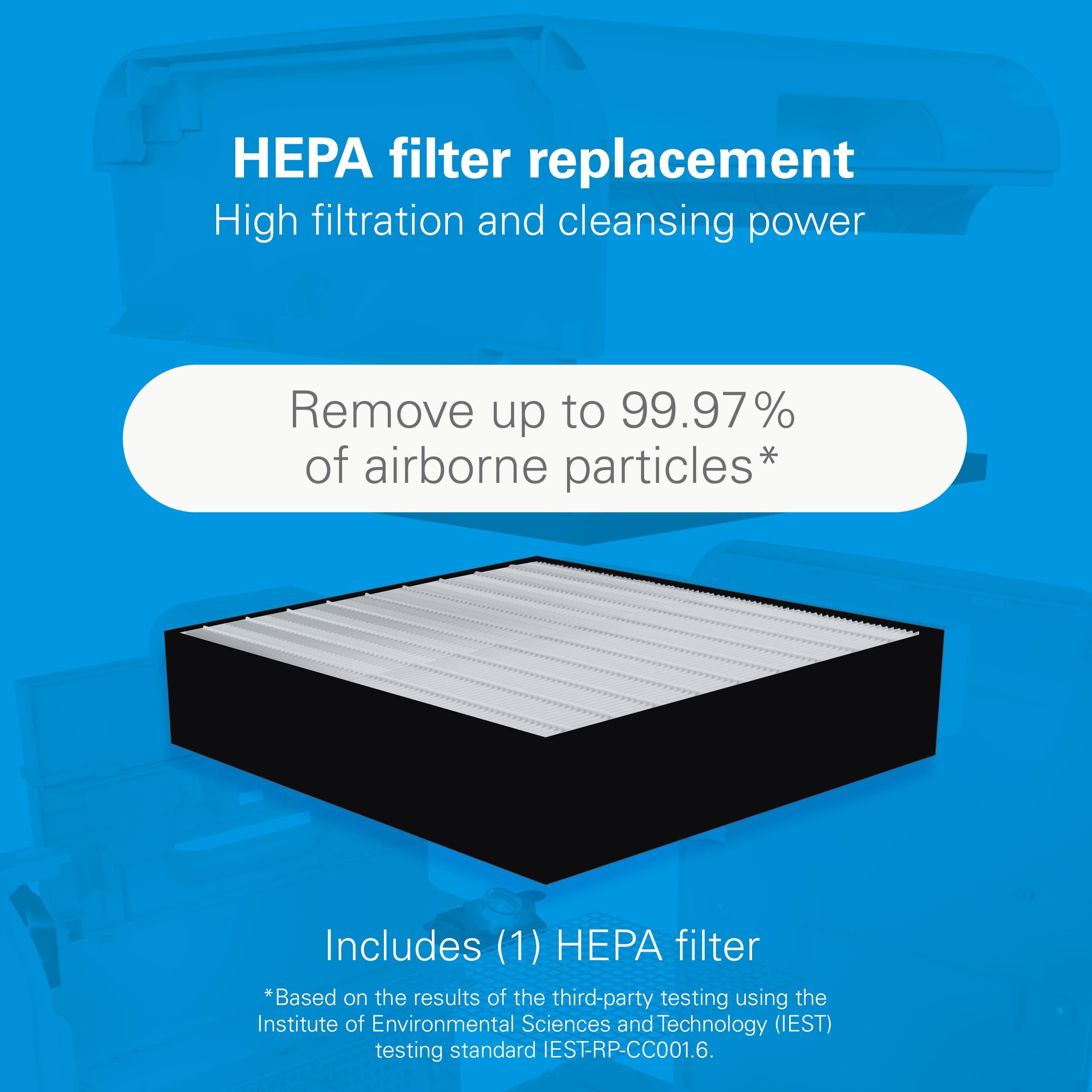 DAIKIN HEPA Filter, MCB50YSAU Air Purifier Replacement for Home, Removes 99.97% of Particles as Small as 0.1 Microns, Including Pet Dander, Hair, Dust and Pollen