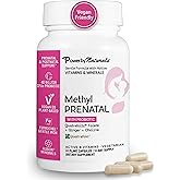 Power By Naturals Methyl Prenatal with Probiotics – Prenatal Vitamins for Women with Iron, Methyl Folate, Ginger, Active B12 & 27+ Essential Nutrients, Pregnancy Supplements, 60 Vegan Capsules