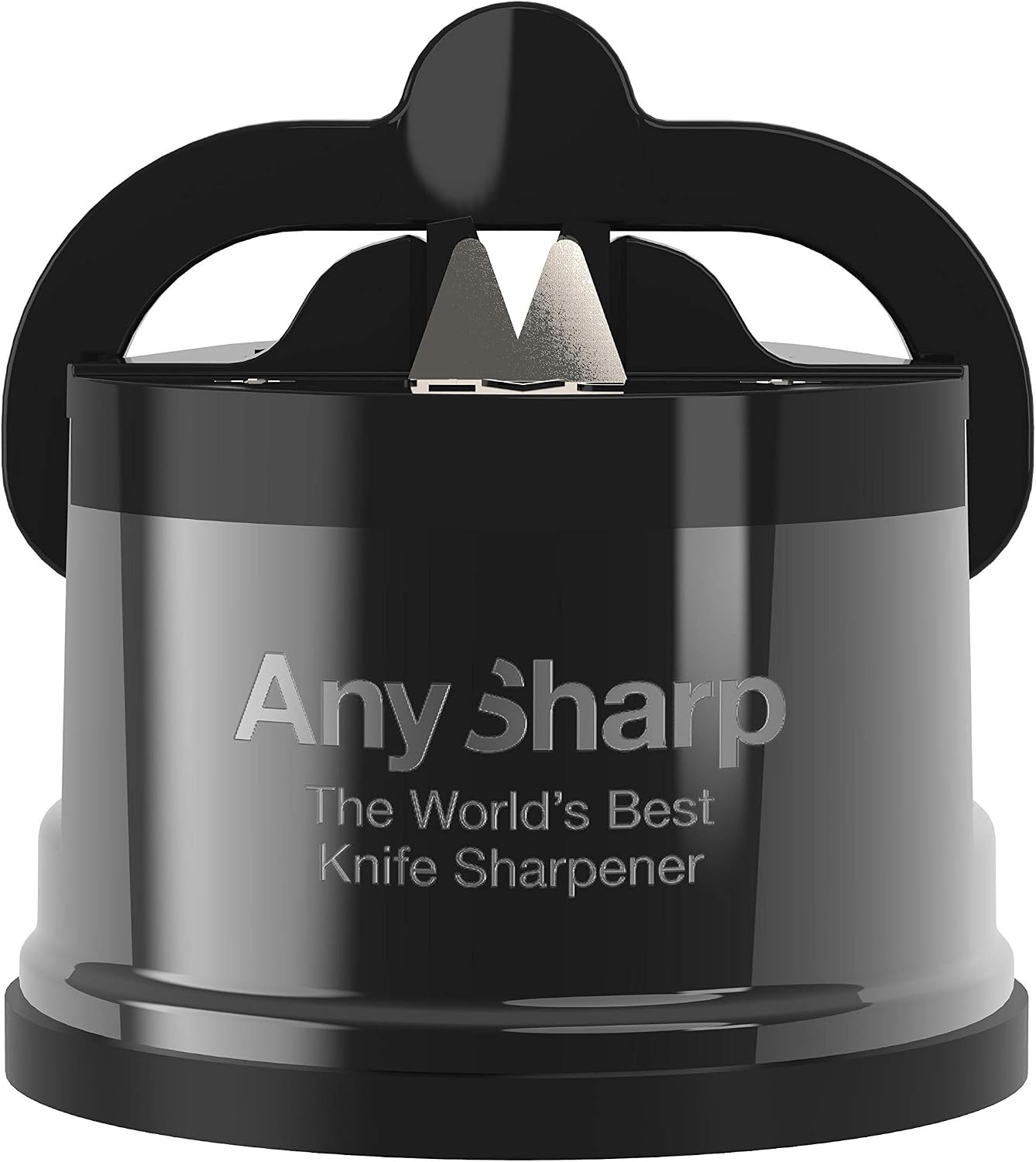 AnySharp Pro Metal Knife Sharpener, Hands-Free Safety, PowerGrip Suction, Sharpens All Kitchen Knives