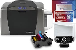 Bodno Fargo DTC1250e Single Sided ID Card Printer & Complete Supplies Package with Gold Edition Software