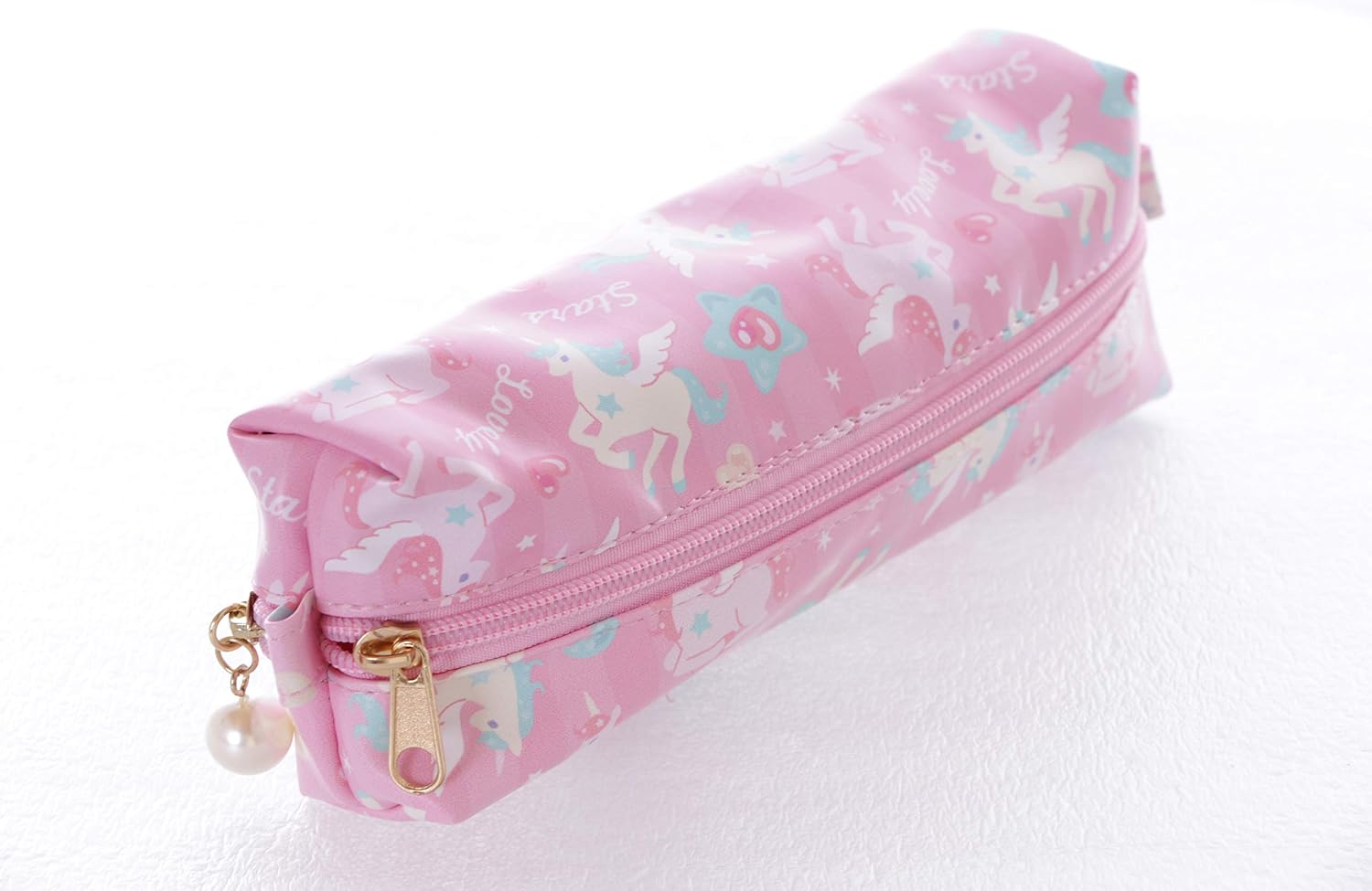 LB-2016-2 Pink Pastel Pegasus Horse Stars Moon Pencil Case Cosmetic Bag Kawaii, ca. 20cm x 7cm x 4,5cm - Image 5