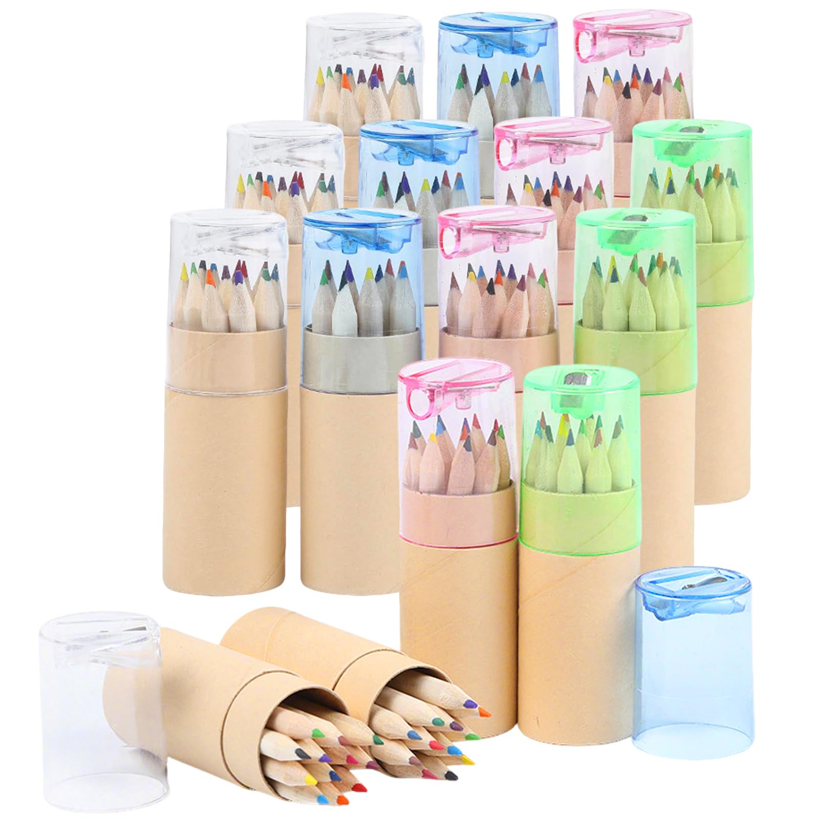 Photo 1 of Zeckzoin 30 Pack Mini Drawing Colored Pencils with Sharpener, Portable Color Pencils in Tube Drawing Pencil Bulk for Kids Adults Artists Writing Sketching Painting, Classroom School Supplies